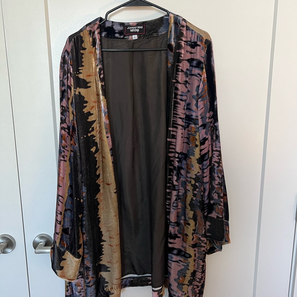 Johnny Was Velvet Open Front Kimono